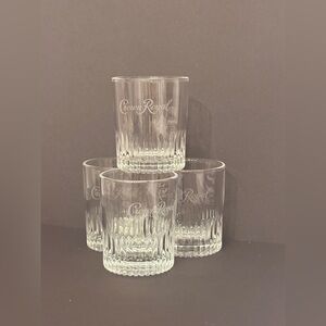 Crown Royal Embossed Base Shot Glass 4Pcs Set EST 1939